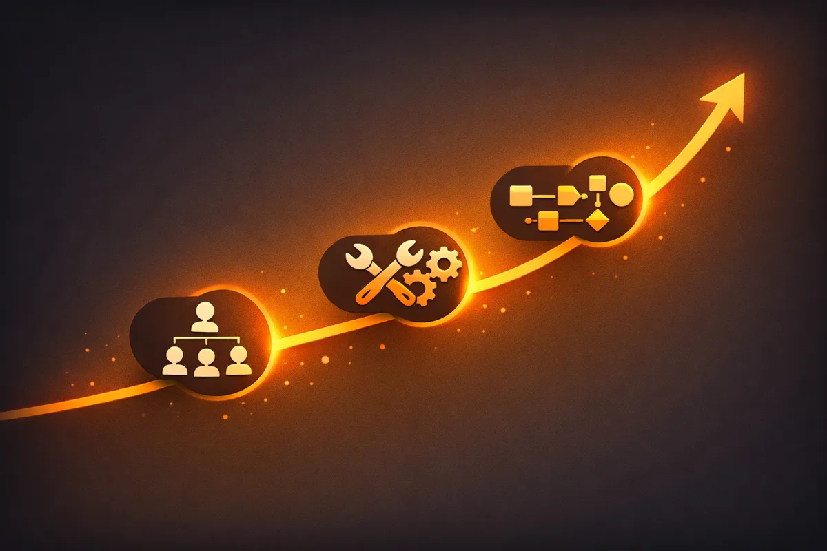 From Chaos to Process: Scaling Operations at 10, 50, and 100 detail service illustration