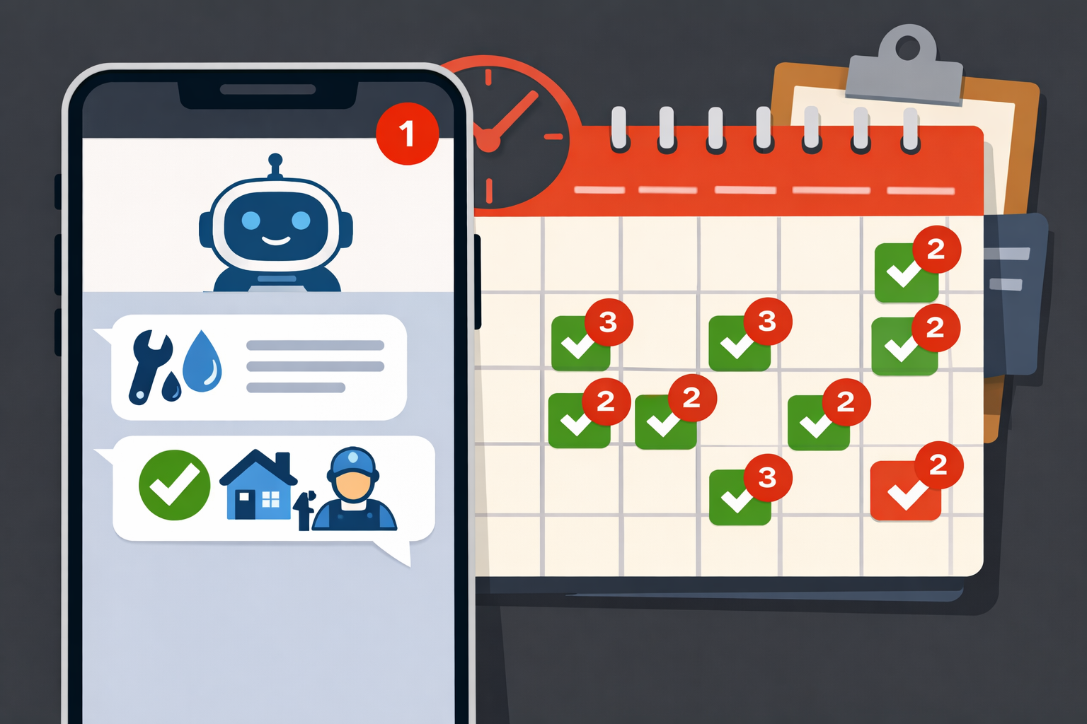 AI Tools for Trades Marketing: They're Not Replacing You. They're Filling Your Schedule. detail service illustration