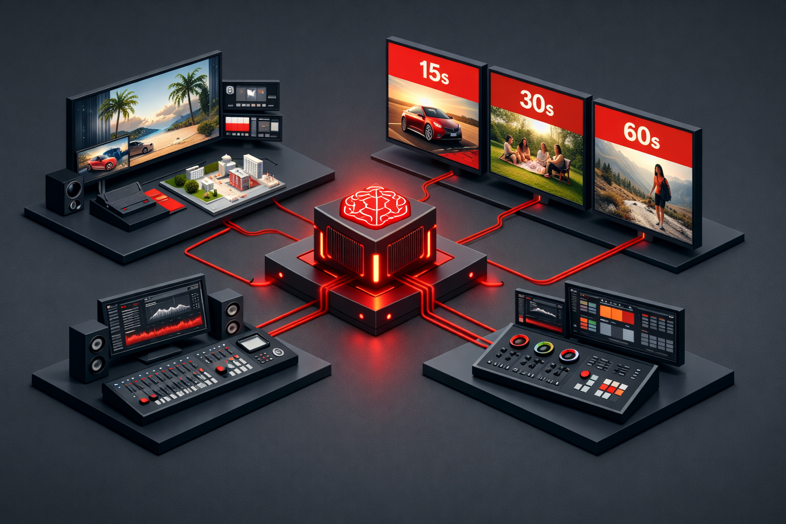 AI Commercial Production in Chicago service illustration