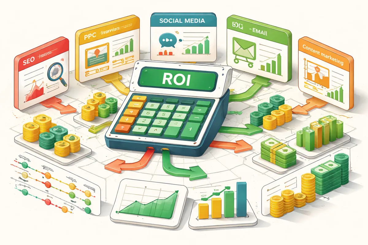 Digital Marketing ROI Guide: Formulas, Benchmarks, and Attribution Models