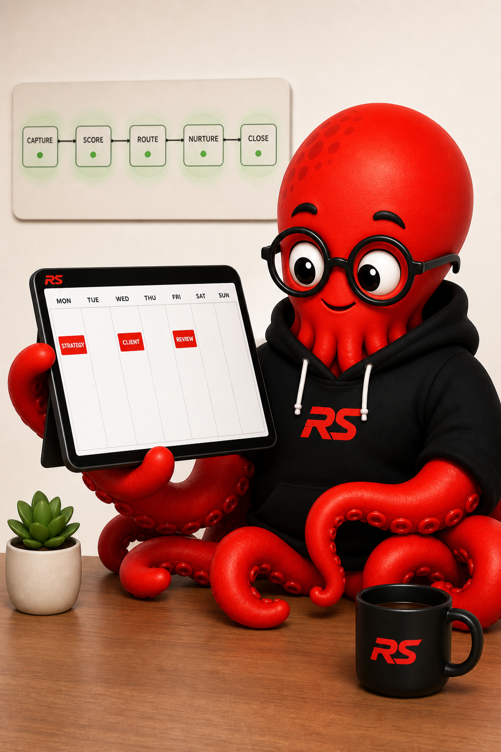 Otto looking at a calendar with most of the week freed up while automations run