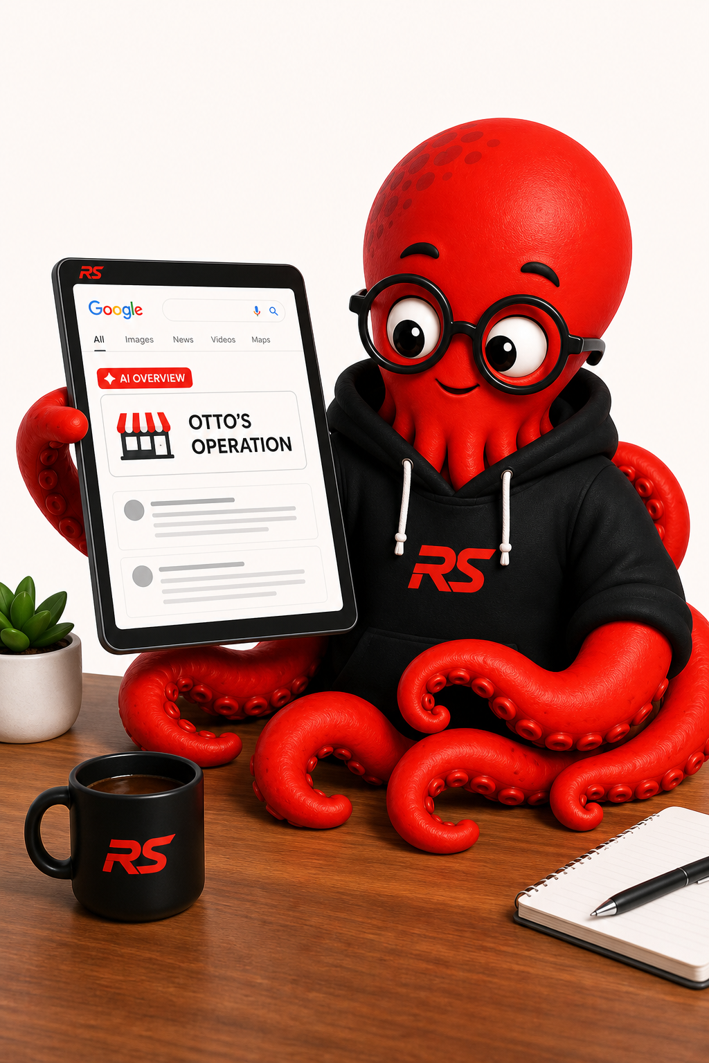 Otto seeing his business featured at the top of an AI Overview result